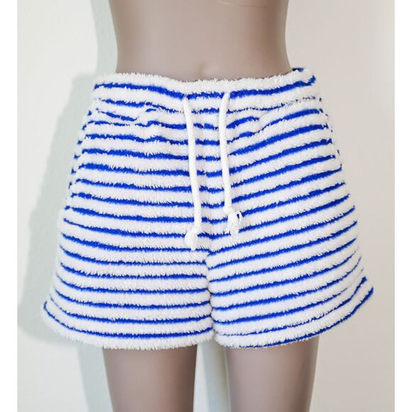 Blue & White Striped Loungewear Matching Set Cozy Soft Two-Piece Set Size Small - Picture 3 of 4